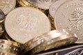 Polish Zlote PLN coins Royalty Free Stock Photo