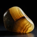 Polished agate stone with a glossy, smooth surface. It features a striking pattern of Royalty Free Stock Photo