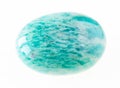 polished amazonite gemstone on white