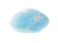 polished aquamarine (blue beryl) gem on white