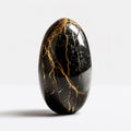 polished black marble with intricate gold veins that catch the light