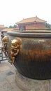 Polished Bowl Detail in the Forbidden City in Beijing, China Royalty Free Stock Photo