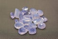 Polished and bright stones of lavender amethyst of beautiful purple color