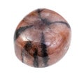 polished Chiastolite gemstone isolated on white Royalty Free Stock Photo