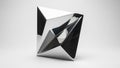 Polished Chrome Abstract Sculpture with Sharp Geometric Facets and Reflections 976 Royalty Free Stock Photo