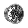 Polished chrome rim wheel on white Royalty Free Stock Photo