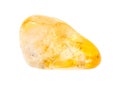 polished citrine (yellow quartz) gem stone isolated Royalty Free Stock Photo
