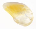 polished Citrine (yellow quartz) gem on white Royalty Free Stock Photo