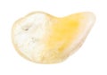 Polished citrine yellow quartz gemstone isolated Royalty Free Stock Photo