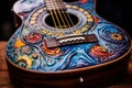 Polished Closeup guitar. Generate Ai Royalty Free Stock Photo