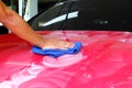 Polished and coating wax car Royalty Free Stock Photo