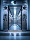 Polished Cold Chamber With Shelves Royalty Free Stock Photo