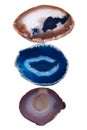 Polished colorful agate stones