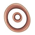 Polished Copper Rings Against White Background Creating Dynamic Visual Effect Royalty Free Stock Photo