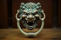 Polished Decorated handle knocker. Generate Ai Royalty Free Stock Photo