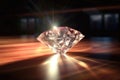 polished diamond glistening under a focused light beam