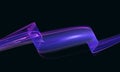 Polished dynamic blue purple violet light train flattering on speed. Futuristic dynamic retro style.