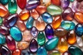 polished gemstones reflecting rainbow hues