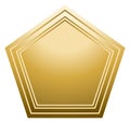 Polished gold polygonal badge. Blank premium label