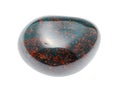 Polished Heliotrope Bloodstone gemstone isolated