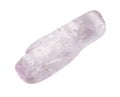 polished kunzite (spodumene) gem stone on white