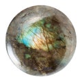 Polished labradorite gem isolated on white