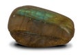 Polished labradorite stone, isolated on white background Royalty Free Stock Photo