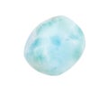 polished Larimar gemstone isolated on white Royalty Free Stock Photo