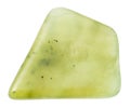 polished light green nephrite gemstone isolated