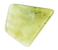 polished light green nephrite mineral isolated