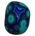 Polished malachite Azurmalahit Pebble Royalty Free Stock Photo