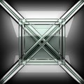 Polished metal background with glass Royalty Free Stock Photo