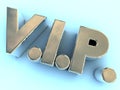 Polished metal VIP logo