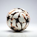 Polished Metamorphosis: A Monochromatic Chaos Of White, Black, And Orange Ball Royalty Free Stock Photo