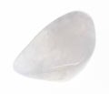 polished moonstone (adularia) gem stone on white