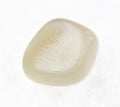 polished moonstone (adularia) gemstone on white