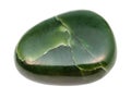 polished Nephrite (green jade) gem stone isolated