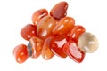 Polished orange striped agate collection