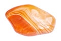 Polished orange striped agate gemstone