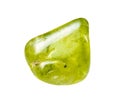 polished peridot crystal isolated on white