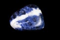 Sodalite on a black background