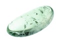 polished prasiolite (green quartz) gem cutout Royalty Free Stock Photo