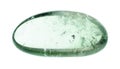 Polished prasiolite green quartz gemstone cutout Royalty Free Stock Photo