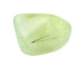 Polished prehnite gem stone cutout on white Royalty Free Stock Photo