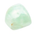 polished Prehnite gem stone isolated on white Royalty Free Stock Photo