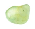 Polished prehnite gemstone cutout on white Royalty Free Stock Photo