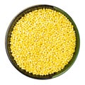 Polished proso millet in round bowl isolated