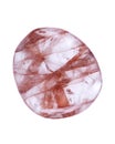 Polished quartz stone with red hematite inclusions