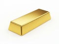 Polished rectangular gold bar on white background Royalty Free Stock Photo