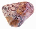 polished red Brecciated Jasper gem stone on white Royalty Free Stock Photo